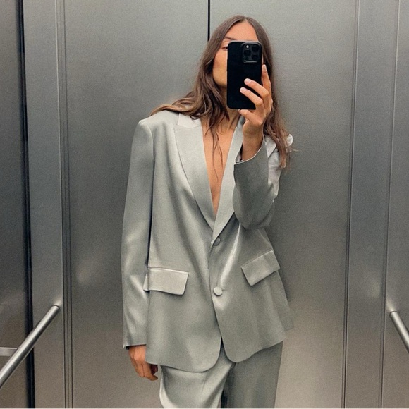 Zara Jackets & Blazers - ZARA METALLIC BLAZER